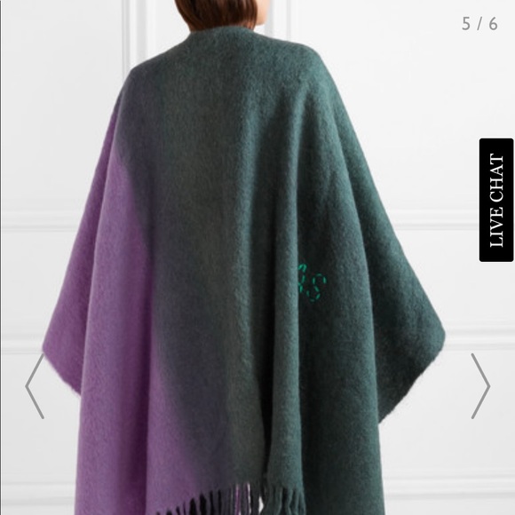 Acne Studios Kelow Ombré Fringed Felt Poncho - Picture 3 of 6